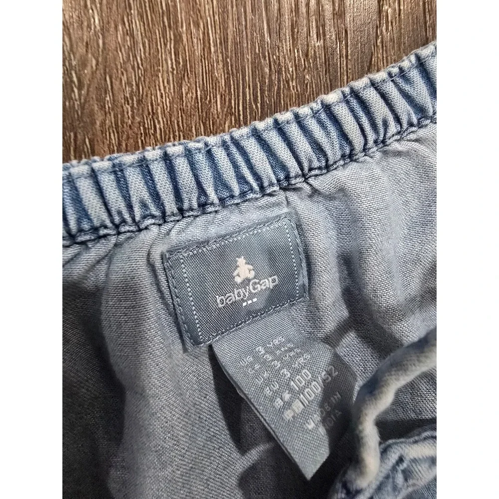 BabyGap Toddler Girls Light Wash Tiered Denim Chambray Dress Size 3 Years